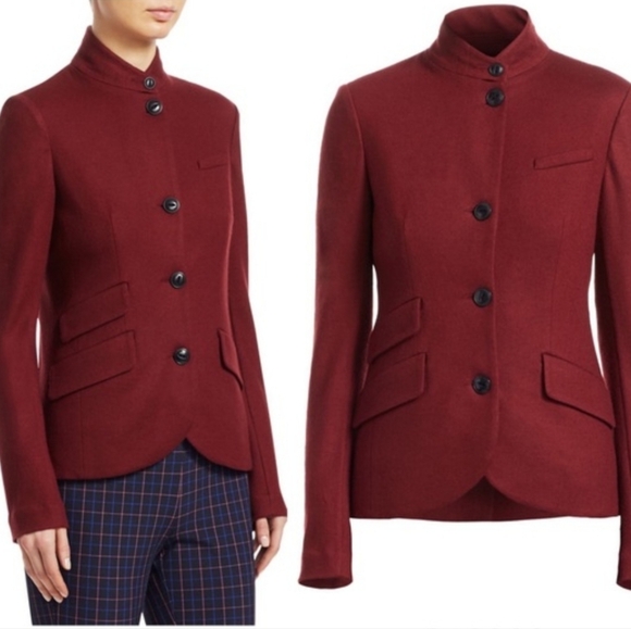 rag & bone Slade Blazer  Burgundy Sz 4 - Picture 9 of 16